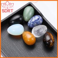 SDRT หินหยกจุดสีฟ้าออบซิเดียนหินบำบัดสีขาวคริสตัลหินธรรมชาติเครื่องประดับขนาดเล็กลวดลายไข่