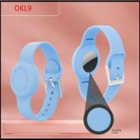 OKL9 เครื่องติดตามเด็ก สายนาฬิกาสำหรับ airtag ปรับได้ปรับได้ กันน้ำกันน้ำได้ ปลอกหุ้มป้องกัน ของขวัญสำหรับเด็ก ป้องกันรอยขีดข่วน Finger Bubble stress reliever bands สายรัดข้อมือ