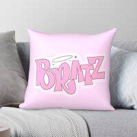 [FAZOZO Home Textile Store] Bratz ปลอกหมอนสี่เหลี่ยมสีชมพูผ้าลินินผ้าโพลีเอสเตอร์ลายกำมะหยี่ตกแต่งปลอกหมอนปลอกหมอนห้อง