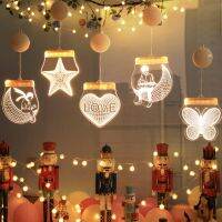 ஐ✶❣ 2 Pack Home Decoration Romantic Creative Battery Powered 3D Theme Sticking Up Hanging LED Night Lamp Light