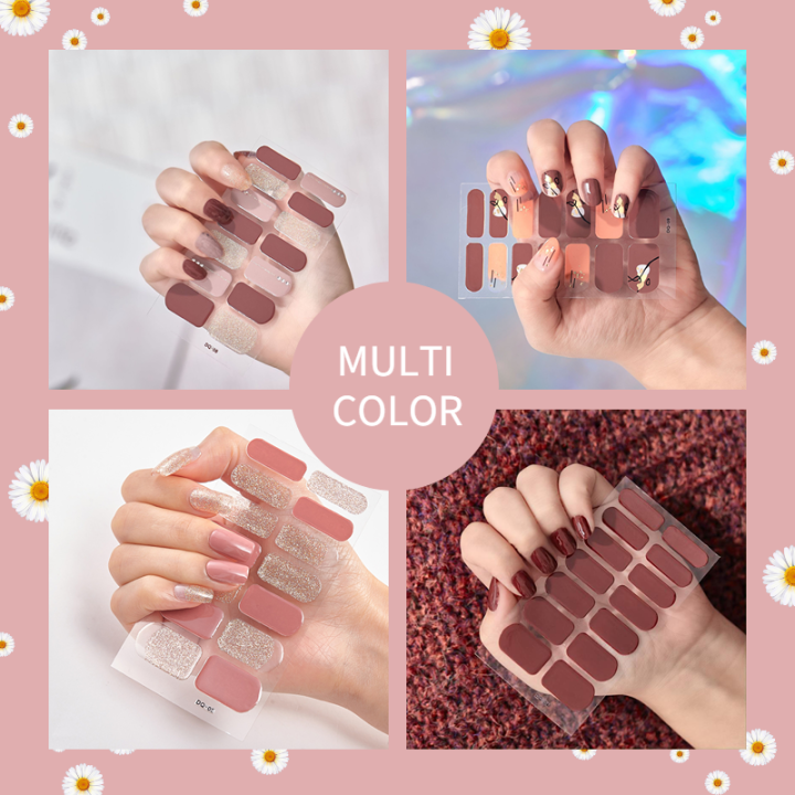 14PCS 3D Nail Stickers Detachable Wearable Nail Stickers Full Stickers