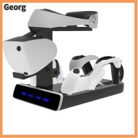 GEORG มัลติฟังก์ชั่ สำหรับ PS5 VR 2 พร้อมไฟแสดงสถานะ LED แท่นชาร์จแบบตั้ง ที่จับเกมจับ แท่นชาร์จไฟ เครื่องชาร์จตัวควบคุม VR