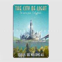 The City Of Light โปสเตอร์เมทัลมีคราบถ้ำผับโล่ผับคลาสสิกโปสเตอร์ดีบุก