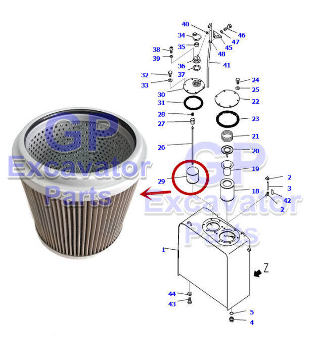 PC2007 / PC2008 HYDRAULIC EXCAVATOR HYDRAULIC OIL TANK SUCTION FILTER