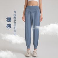 Better cross-border European and American sports pants women cultivate ones morality show thin tall waist yoga pants loose beam foot running fitness quick-drying trousers