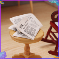 ? JCTTTY ? 1/12 dollhouse Miniature Retro newspaper set อุปกรณ์จำลองของเล่น