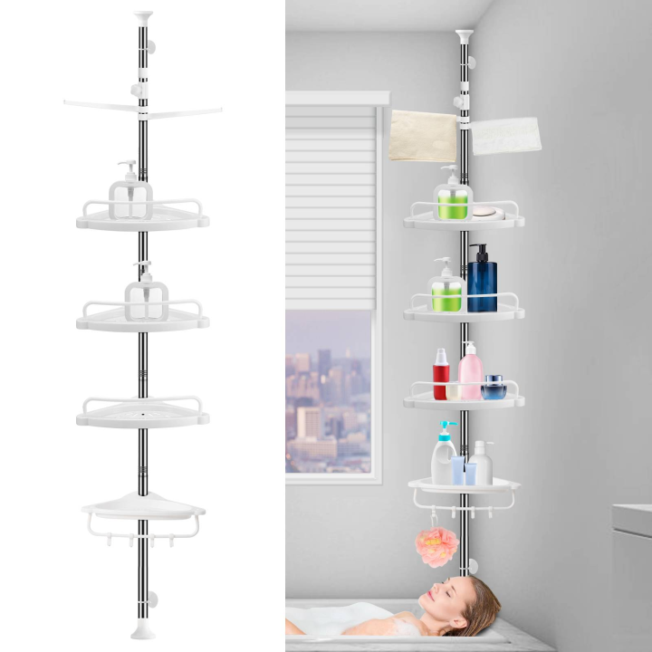 4 Tier Shower Caddy Organizer Shelf Corner Standing for Inside