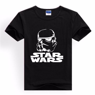 Star Wars เสื้อยืดท็อปส์ผ้าฝ้ายแขนสั้นฮิปฮอปผู้ชายพิมพ์ Men and Women Cotton T-shirt Big Size XXS-4XL 1490BSize S  E5PS