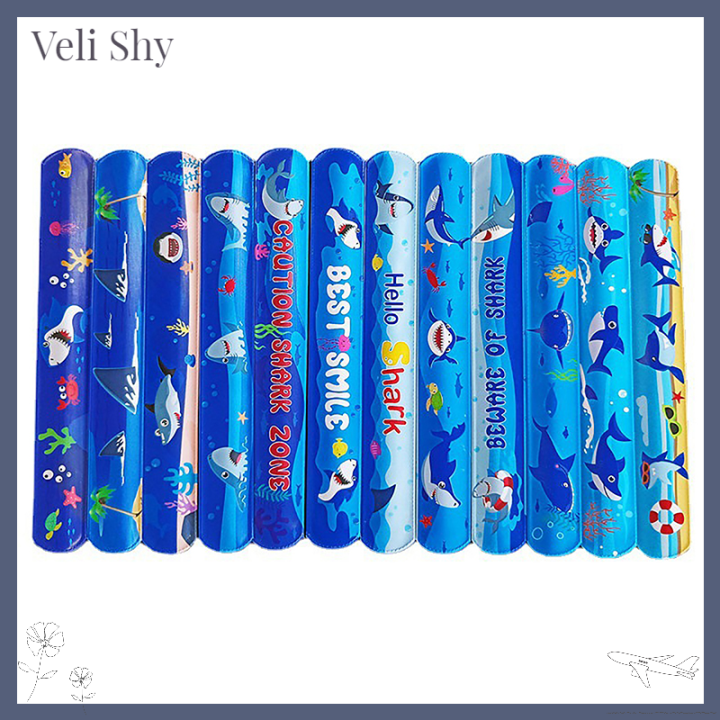 veli-shy-ตบฉลามสีน้ำเงินสุดเท่10ชิ้น-ของขวัญกำไลสัตว์ทะเลปาร์ตี้การ์ตูนฉลามของตกแต่งเด็กผู้ชายมีความสุขในงานปาร์ตี้ริมชายหาดฮาวาย