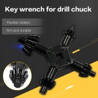 CH [ราคาถูก] ดอกสว่าน4 In 1 Chuck Key 4 Way Drill Press Chuck Dey 3/8  1/2  Chucks Fit Drill