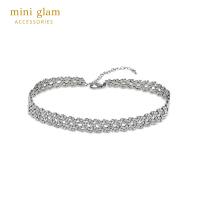 Miniglam Lauren II Crystal Layer Choker Necklace สร้อยคอโชคเกอร์เลเยอร์แบบสั้นสีเงิน