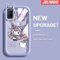 เคส JIUMOO สำหรับ OPPO A52 A72 A92 4G เคสลายการ์ตูนฮาโลวีน Kuromi สีสันสดใสน่ารักสัตว์ประหลาดน้อยเลนส์กล้องถ่ายรูปแบบนิ่มซิลิโคนเคสใสแบบเรียบง่ายกันกระแทกแบบใสเคสป้องกัน