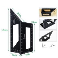 ✜❉☏ Multifunctional Angle Ruler Wooden Square Measuring Ruler 45 90 Degree Gauge Rule Woodworking Carpenter Tool DropShipping