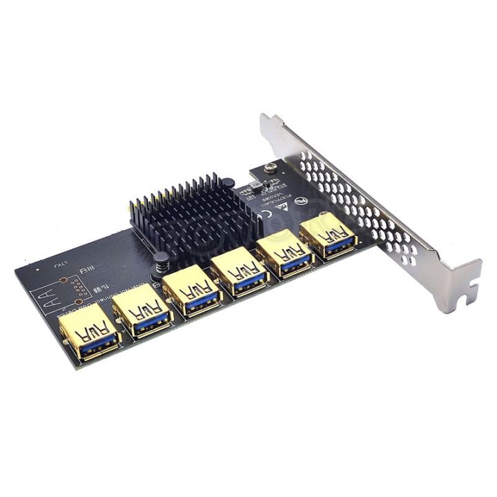 pcie-multiplier-ไรเซอร์การ์ด1ถึง6-usb3-0สำหรับ-pci-express-การ์ดจอไรเซอร์-x16ปลดล็อคอะแดปเตอร์-fjk3825ที่มีศักยภาพในการทำเหมืองของคุณ