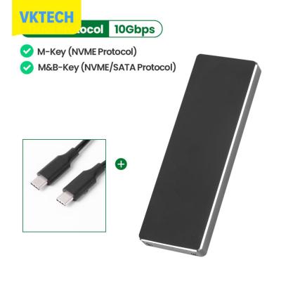 [Vktech] โปรโตคอลคู่ M2 SSD กรณีสิ่งที่ส่งมา M.2กับ USB 3.1สำหรับ NVME PCIE NGFF SATA