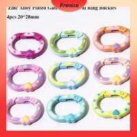 PROMISE 4pcs 2028มม. หัวเข็มขัดแหวนวงรีฤดูใบไม้ผลิ หลากสีหลายสี ทรงรี Carabiner ของใหม่ ตะขอโลหะผสมสังกะสี กระเป๋าถือกระเป๋าเงิน