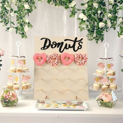 【YF】 Donut Reusable Display Board Wedding Baby Shower Birthday Dessert Holder Table Decorations