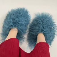 Womens Autumn Winter Fur Slippers Plus Size Woman Luxury Furry Faux Fur Slippers Plush Warm Home Cotton Shoes Indoor Fur Slides