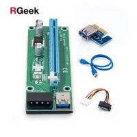 Usb 3.0 Pci E Riser 1x ด่วน4x 8x ต่อ16x อะแดปเตอร์ Riser การ์ด Sata 15pin ตัวผู้เป็นสายไฟ6ขา