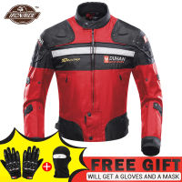 Duhan red motorcycle jacket man motocross racing suit body armor Moto protection clothing set with removeable linner