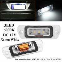 Car Led Light 2pcs Xenon White LED License Plate Light For Mercedes-Benz AMG ML GL R Class W164 W251