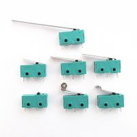 Silver Contact 5A 250V Micro Switch KW12-A 3-pin Handle Less KW11 Travel Switch Green Cover Black Head