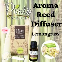 มาใหม่ PINTONATURAL ก้านไม้หอมปรับอากาศ กลิ่นตะไคร้บ้าน 15ml. Mini Size Aroma Reed Diffuser Lemongrass หอมฟุ้งเหมือนขวดใหญ่ในราคาประหยัด New Arrival