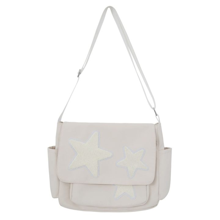 students-bag-women-bag-vintage-casual-large-capacity-messenger-bag-star-pattern-crossbody-y2k-college-bag