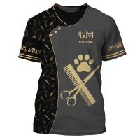 - T SHIRT[KiPgtoshop]    3D timer fashion men paw dog groomer barber pesonalized 3D printing Unisex Street 2023s DW 175