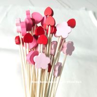 50pcs Wood Heart/Flower Reed Diffuser Replacement Sticks DIY Handmade Home Decor Extra Rattan Reed Oil Diffuser Refill Sticks