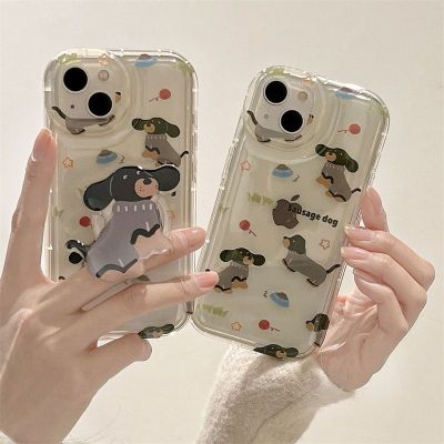 Cartoon Dog Phone Case Suitable for iphone14 Phone Case for Iphone14plus Trendy 13promax/12/11 Bracket