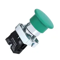 2PCS XB2-BC31C Green Mushroom Head Push Button Switch Self-Reset-Normally Open Push Button Switch Replacement Push Button Switch Green