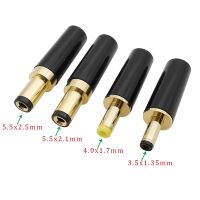 ✗ 1/2/5Pcs Gold Plated DC Power Plug Connector 5.5x2.1mm/5.5x2.5mm 4.0x1.7mm / 3.5x1.35mm DC Male Plug DIY Welding Output Adapter