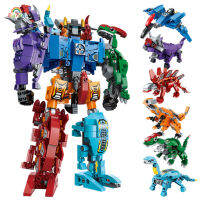 6 in 1 Dinosaur Transformers Robot Toy Buillding Block Legu Compatible Block Toys for Boys Building blocks robot toys for kids boy Robot transfformers toys for boy toys Transformers devastator toys for boy Deformation robot toy for kids toys for toddler