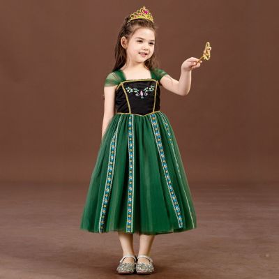 เดรสเจ้าหญิงเด็กสีเขียว Anna Dress