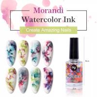 สีน้ำ สีบับเบิ้ล สีฟุ้ง Watercolor Ink Polish Blooming Nail Gel Smoke Effect