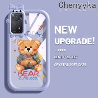 เคส Chenyyka สำหรับ Xiaomi Redmi Note 11 Pro Note 5G Note เคส11e การ์ตูนหมีน้อยมอนสเตอร์รูปโบว์แบบนิ่มทนต่อการเสียดสีเคสโทรศัพท์โปร่งใสฝาครอบป้องกันเลนส์กล้องถ่ายรูป TPU ซิลิกาเจล