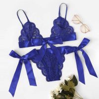 【2023】Full Lace Lingerie Set Tie Side Women S Underwear Transparent Short Skin Care Kits Push Up Brief Sets Intimate ซื้อทันทีเพิ่มลงในรถเข็น