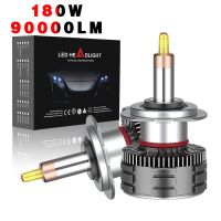 90000LM H7 LED Canbus Car Headlight Bulb 4 Sides H1 H3 H11 H8 HB3 9005 HB4 9006 9012 HIR2 180W Led Auto Lamp 360 CSP 6000K 12V Bulbs  LEDs  HIDs