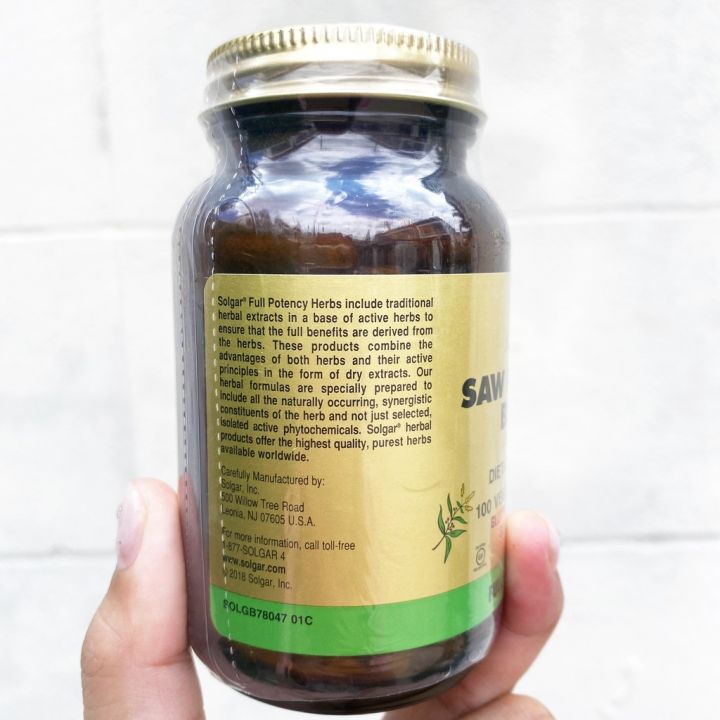 ซอว์ปาล์มเมตโต้สกัด-ปาล์มเลื่อย-saw-palmetto-berries-100-vegetable-capsules-solgar-ผลปาล์มแห้ง-ปาล์มใบเลื่อย-ปาล์มแคระ