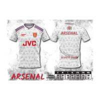 เสื้อพิมพ์ลาย ยอดฮิต ลาย อาเซนอล ลายใหม่ สีขาว Arsenal ราคาถูก