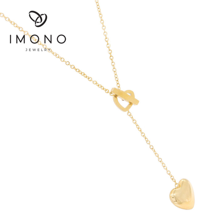 Imono Jewelry 9605IST Gold Double Heart Lariat Necklace | Lazada PH