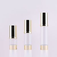 1PCS Empty Airless Bottle Cosmetic Plastic Pump Container Gold Customizable Logo Airless Pump Perfume Essence Sub-bottle