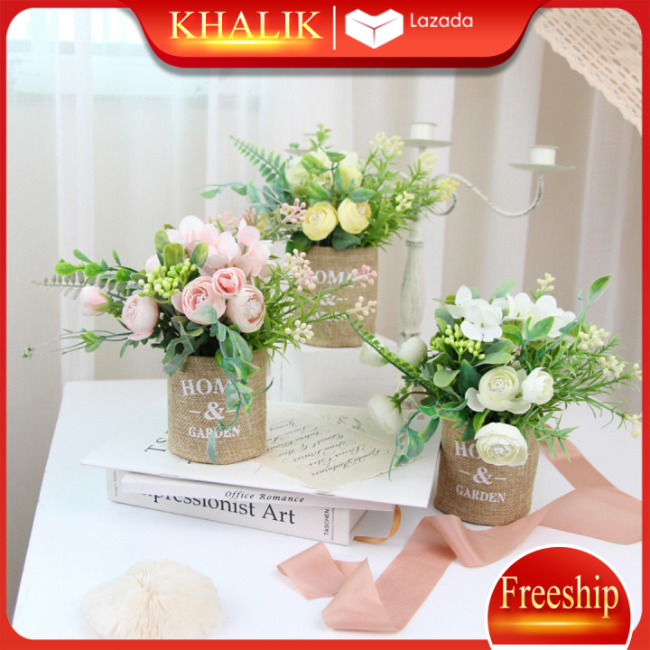 FREESHIP] Hoa giả trang trí để bàn đẹp, hoa cẩm tú cầu - chậu hoa ...