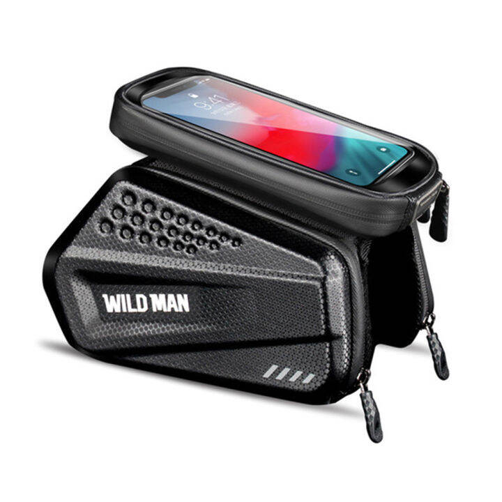 wild-man-กระเป๋าจักรยานกันน้ำ-mountain-land-bike-front-head-จักรยาน-double-pack-touch-screen-กระเป๋าจักรยานขี่อุปกรณ์เสริม