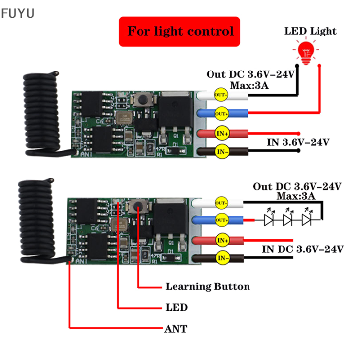 fuyu-รีเลย์รับสัญญาณขนาดเล็ก-dc-3-6v-24v-433mhz-rf-สวิตช์ควบคุมระยะไกลไร้สาย