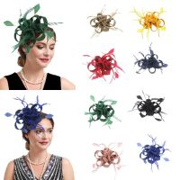 REGRET แถบคาดศีรษะ กิ๊บติดผม Brid fascinator ขนนกริบบิ้น พร้อมคลิปหนีบ หมวก fascinator แฟชั่นสำหรับผู้หญิง สีทึบทึบ หมวกคลุมศีรษะ งานเลี้ยงแต่งงานปาร์ตี้