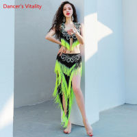 Belly Dance Set Diamond-Studded Tassel Long Skirt Performance Clothes Suit Women Oriental Dancewear Comition Clothing...