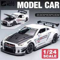 1:24รถนิสสัน GTR ของเล่น Kids Toys แบบจำลองรถแข่งสำหรับเด็กรถมีไฟและเสียงเป็นของขวัญวันเกิด