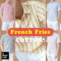 [ใหม่!] เสื้อเชิ้ตชาย เสื้อเชิ้ตแขนสั้น ผ้า cotton สไตล์เกาหลี FRENCH FRIES - A MAN LAB เสื้อเชิ้ตผู้ชาย เสื้อฮาวาย เชิ้ตผู้ชาย เสื้อเชิ้ตชายแขนสั้น